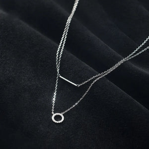 Silver Circle Pendant Necklace 925 Silver Chains Fine Jewelry For Women