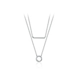 Silver Circle Pendant Necklace 925 Silver Chains Fine Jewelry For Women