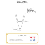 Silver Circle Pendant Necklace 925 Silver Chains Fine Jewelry For Women