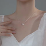 925 Silver Chains Heart Interlock Pendant Necklace