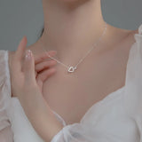 925 Silver Chains Heart Interlock Pendant Necklace