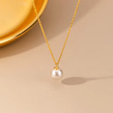 925 Silver Chains Necklace with Pearl Pendant