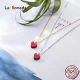 Women's Necklace 925 Silver Chains Red Heart Fine Jewelry