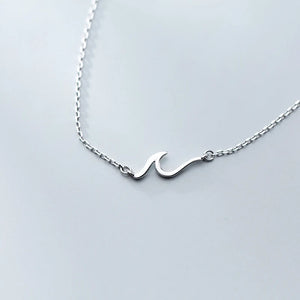 925 Silver Chains Wave Pendant Necklace for Women