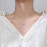 925 Silver Chains Wave Pendant Necklace for Women