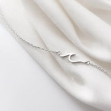 925 Silver Chains Wave Pendant Necklace for Women