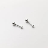 925 Silver Stud Earrings For Women Girls Small Ball Nut Screw
