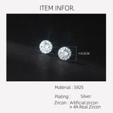 Round Zircon 925 Silver Earrings For Women