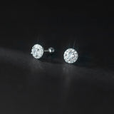 Round Zircon 925 Silver Earrings For Women