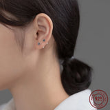 925 Silver Small Screw Earrings Retro Flower Nut Girls