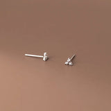 925 Silver Triangle Ear Piercing Studs with Zircon