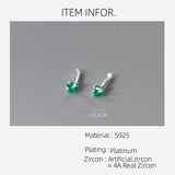 Silver 999 Ear Piercing Earrings, Zircon Studs