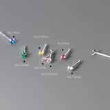 Silver 999 Ear Piercing Earrings, Zircon Studs
