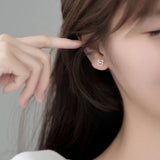 Zodiac Cow Ox Stud Earrings Silver 925 Minimalist Women Jewelry