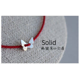 Butterfly Red Thread Silver Bracelet for Women 925