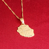 Reunion Island Map Pendant Necklace Map Jewelry