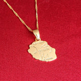 Reunion Island Map Pendant Necklace Reunion Island Jewelry