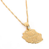 Reunion Island Map Pendant Necklace Reunion Island Jewelry