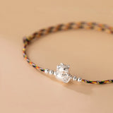 Lucky 999 Silver Rope Bracelets Colorful Thread String Women Girl