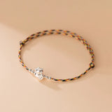 Lucky 999 Silver Rope Bracelets Colorful Thread String Women Girl