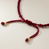 925 Silver Rope Bracelets Women Golden Bamboo Tube Leaf Red Thread Line