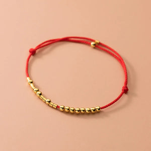 925 Silver Rope Bracelet Women's Silver Bead Red Thread Line String Bracelet