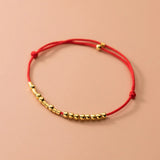 925 Silver Rope Bracelet Women's Silver Bead Red Thread Line String Bracelet
