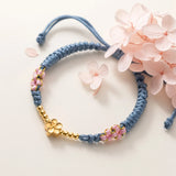 925 Silver Rope Bracelets Women Silver Flower Green Thread Line String Bracelets