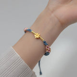 925 Silver Rope Bracelets Women Silver Flower Green Thread Line String Bracelets
