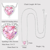 LaVixMia 316 Solid 925 Sterling Silver Heart Cut Pendant Necklace