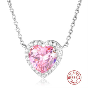 LaVixMia 316 Solid 925 Sterling Silver Heart Cut Pendant Necklace