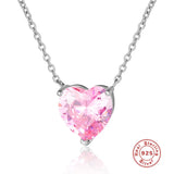 LaVixMia 316 Silver Heart Cut Pendant Necklace CZ Zircon Jewelry