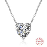 LaVixMia 316 Silver Heart Cut Pendant Necklace CZ Zircon Jewelry
