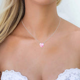LaVixMia 316 Silver Heart Cut Pendant Necklace CZ Zircon Jewelry