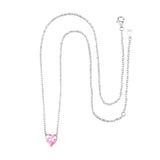 LaVixMia 316 Silver Heart Cut Pendant Necklace CZ Zircon Jewelry
