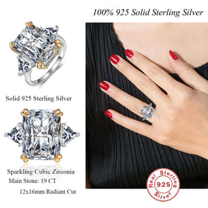LaVixMia 316 Solid 925 Sterling Silver Zircon Ring Women Girl CZ Wedding Rings