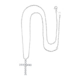 LaVixMia 316 Silver 5mm Heart Zricon Cross Pendant Necklace