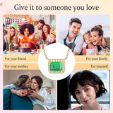 LaVixMia 316 Sterling Silver Emerald Cut Pendant Necklace CZ Zircon Jewelry