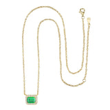 LaVixMia 316 Sterling Silver Emerald Cut Pendant Necklace CZ Zircon Jewelry