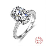 LaVixMia Zircon Ring 925 Sterling Silver 7.4CT 9x13mm Oval Cut CZ Wedding Rings