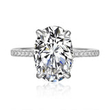 LaVixMia Zircon Ring 925 Sterling Silver 7.4CT 9x13mm Oval Cut CZ Wedding Rings