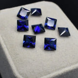 Lab Sapphire Synthetic Corundum Princess Cut Gemstone