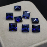 Lab Sapphire Synthetic Corundum Princess Cut Gemstone