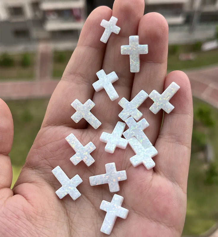 Lab Created Synthetic 12*16mm Cross Shape Opal Stone for DIY Jewelry