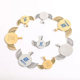 Angel Wings Engraved Stainless Steel Letter Pendant