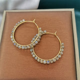 Labradorite Boho Earrings 14K Filled Hoops Moonstone Statement Jewelry