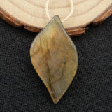 Labradorite Leaf Pendant, Carved Leaf, High Quality Labradorite Pendant