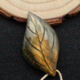 Labradorite Leaf Pendant, Carved Leaf, High Quality Labradorite Pendant