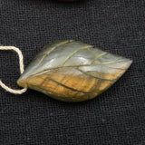 Labradorite Leaf Pendant, Carved Leaf, High Quality Labradorite Pendant
