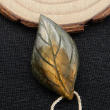 Labradorite Leaf Pendant, Carved Leaf, High Quality Labradorite Pendant